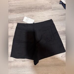 ZARA Black High-Waist Tailored Women's Shorts